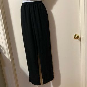 FRIDAZE BLACK LINEN PANTS, side pockets, size small.